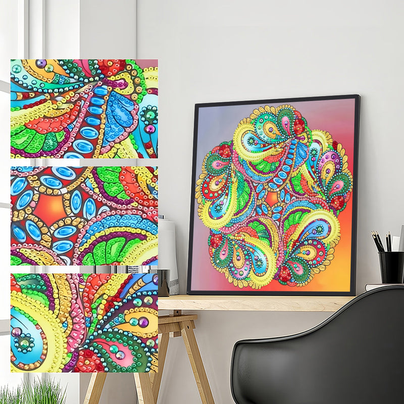 Abstraktes Buntes Mandala Sonderform Diamond Painting