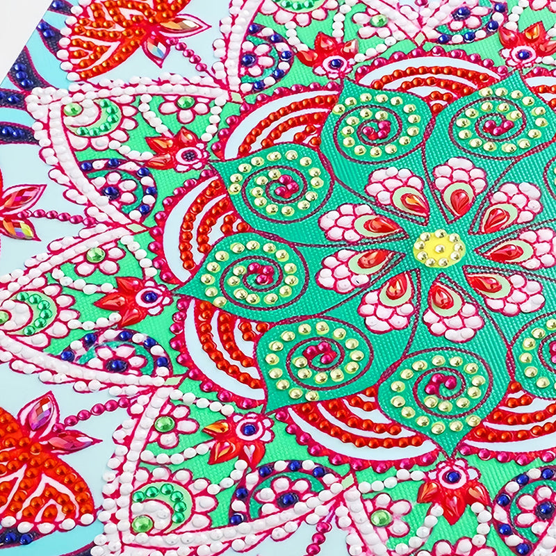 Grünes und Rotes Mandala Sonderform Diamond Painting