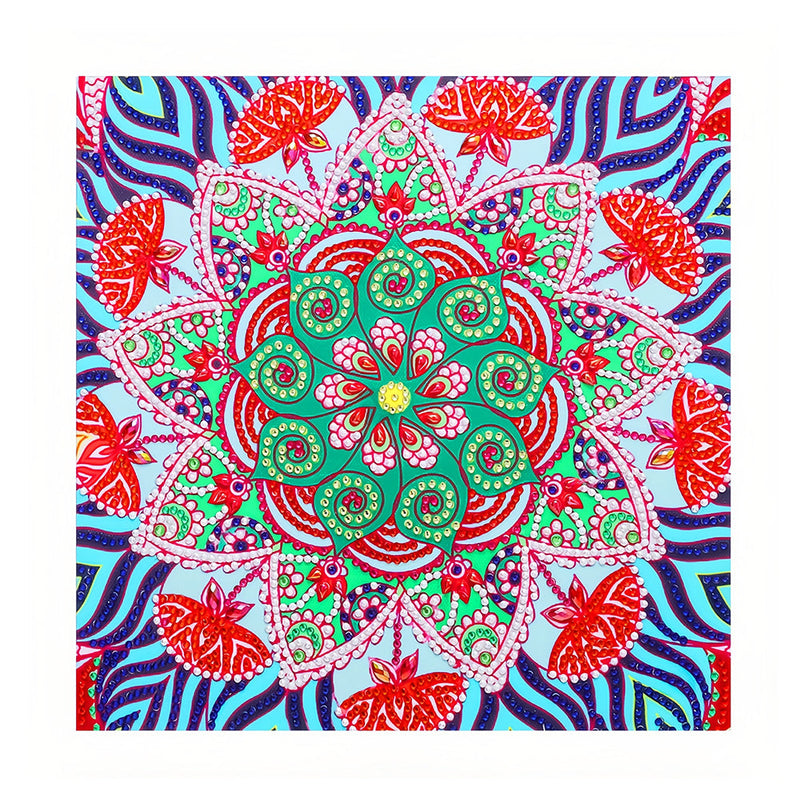 Grünes und Rotes Mandala Sonderform Diamond Painting