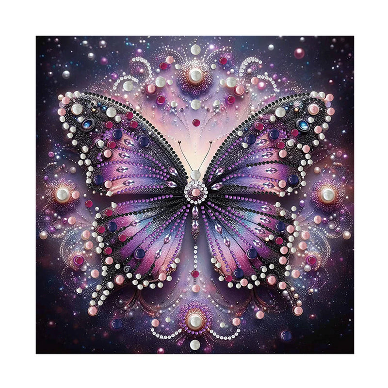 Mysteriöser Lila Schmetterling Sonderform Diamond Painting