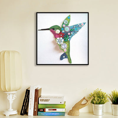 Grüner und Blauer Kolibri Sonderform Diamond Painting