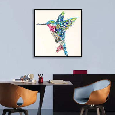 Blauer und Grüner Kolibri Sonderform Diamond Painting