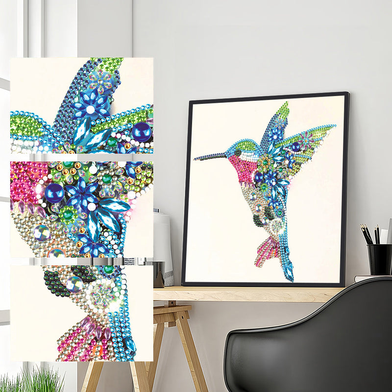 Blauer und Grüner Kolibri Sonderform Diamond Painting