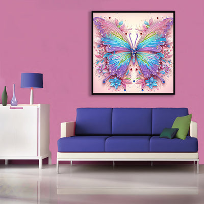 Blauer und Rosa Schmetterling Sonderform Diamond Painting