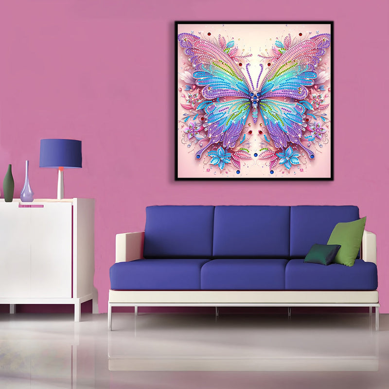 Blauer und Rosa Schmetterling Sonderform Diamond Painting