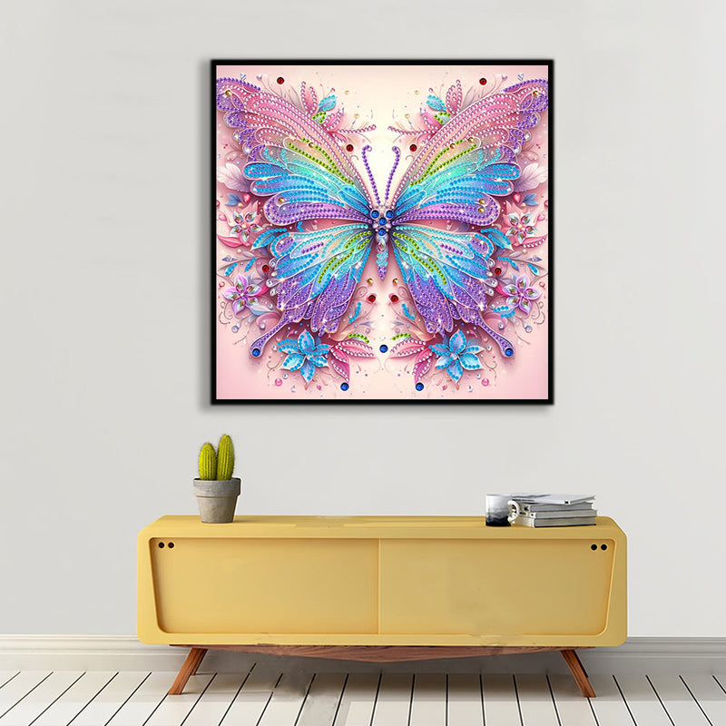 Blauer und Rosa Schmetterling Sonderform Diamond Painting