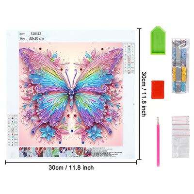 Blauer und Rosa Schmetterling Sonderform Diamond Painting