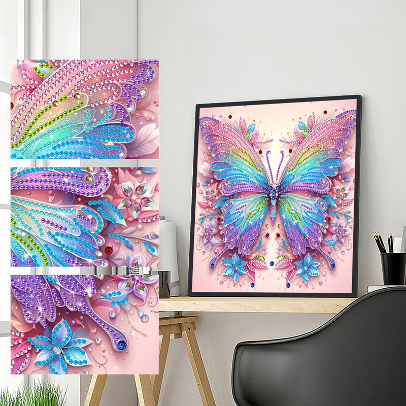 Blauer und Rosa Schmetterling Sonderform Diamond Painting