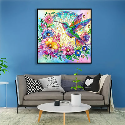 Kolibri und Kranz Sonderform Diamond Painting