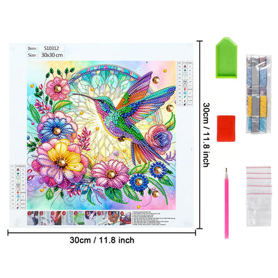 Kolibri und Kranz Sonderform Diamond Painting