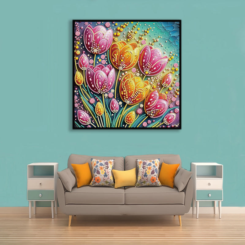 Gelbgoldene Tulpen Sonderform Diamond Painting