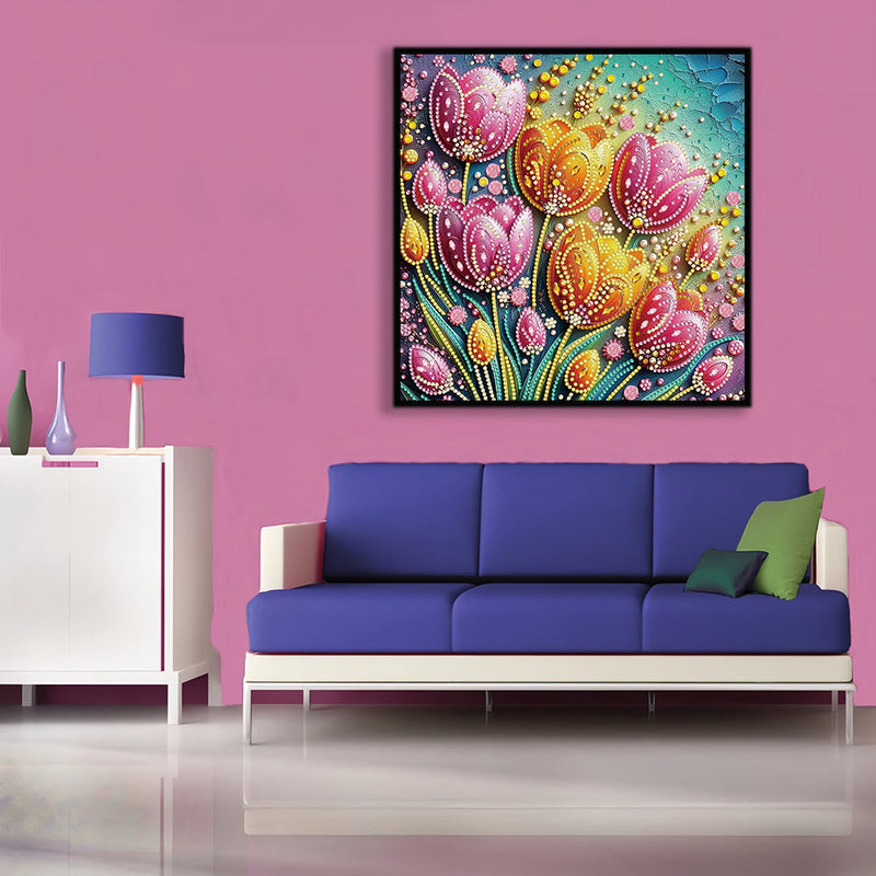 Gelbgoldene Tulpen Sonderform Diamond Painting