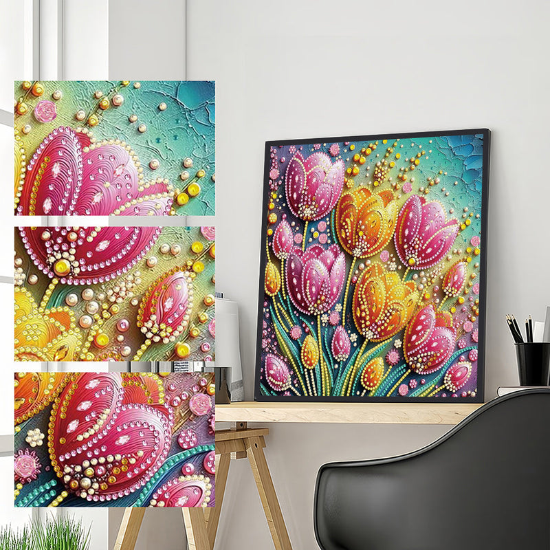 Gelbgoldene Tulpen Sonderform Diamond Painting