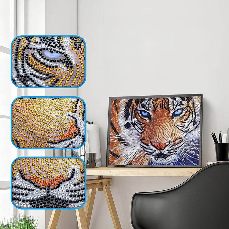 Der Blick des Tigers Sonderform Diamond Painting