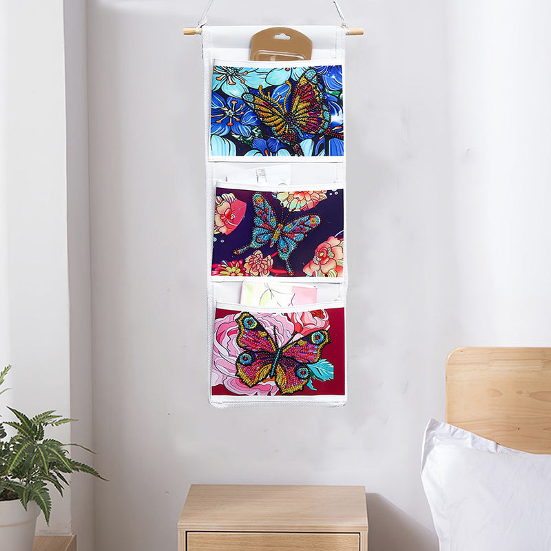 Schmetterling und Blume Hängende Aufbewahrungstasche Diamond Painting