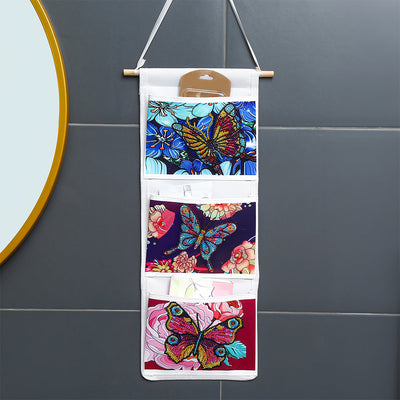 Schmetterling und Blume Hängende Aufbewahrungstasche Diamond Painting