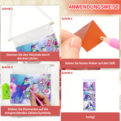 Süßes Vogelpaar Hängende Aufbewahrungstasche Diamond Painting