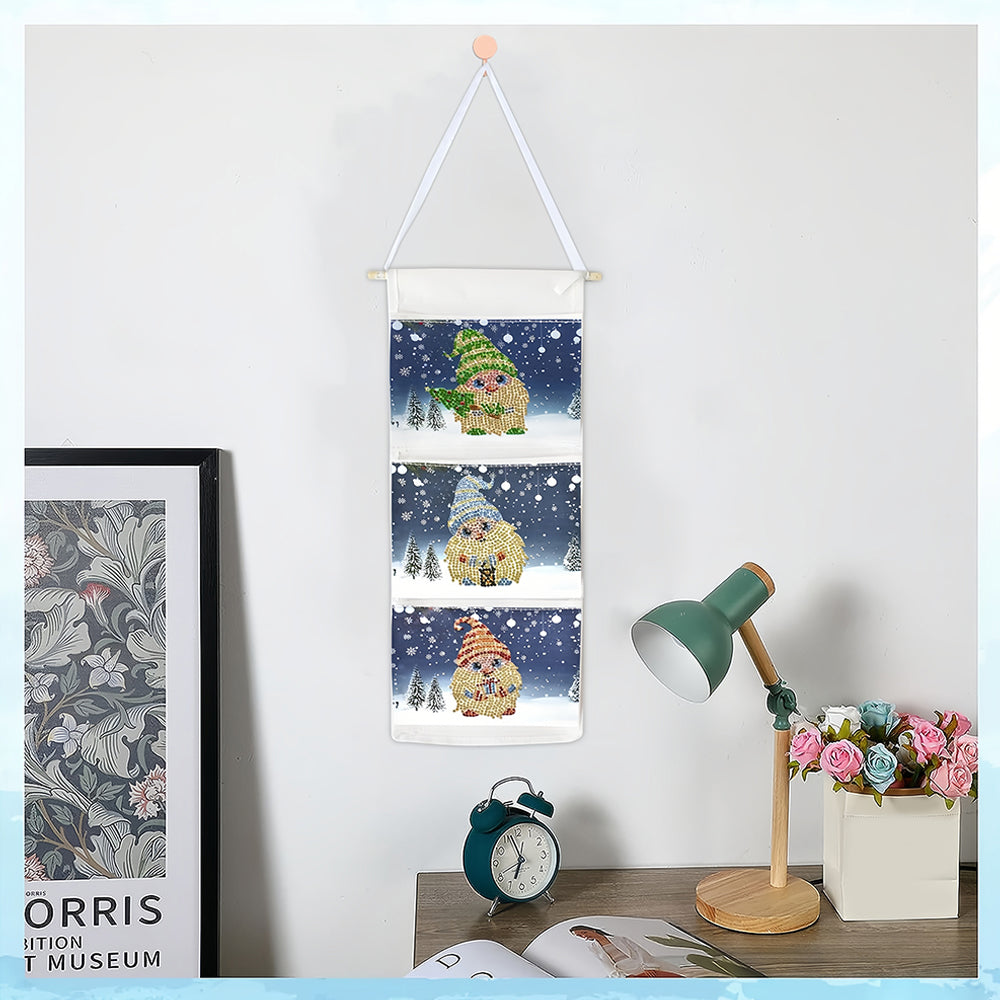 Zwerg im Schnee Hängende Aufbewahrungstasche Diamond Painting