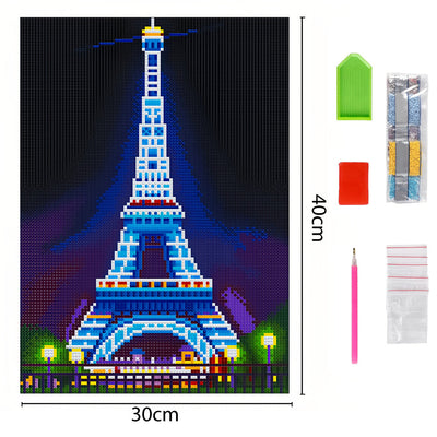 Eiffel Tower Leuchtend Kristall Strass Diamond Painting