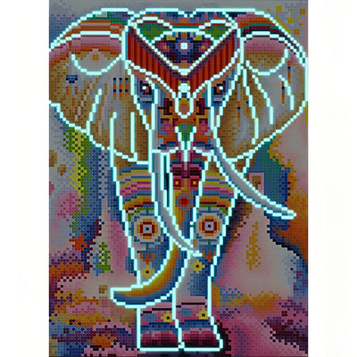 Bunter Elefant Leuchtend Kristall Strass Diamond Painting