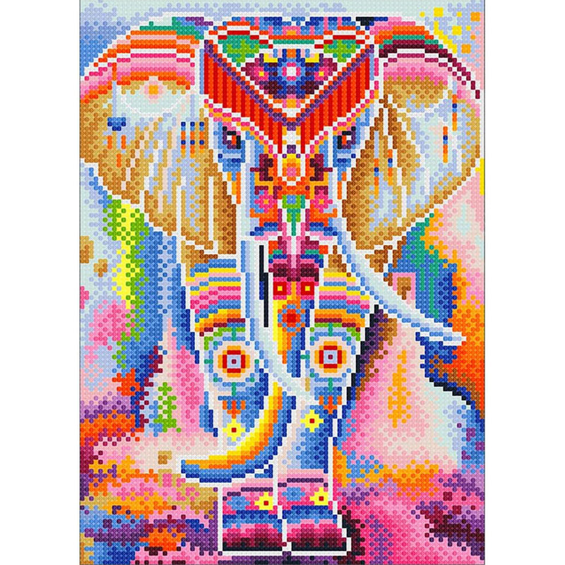 Bunter Elefant Leuchtend Kristall Strass Diamond Painting