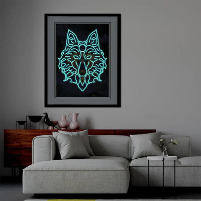 Wolf Kopf Leuchtend Sonderform Diamond Painting