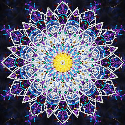 Lila Mandala Leuchtend Sonderform Diamond Painting