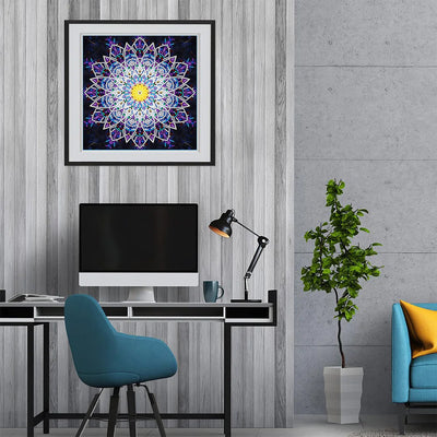 Lila Mandala Leuchtend Sonderform Diamond Painting