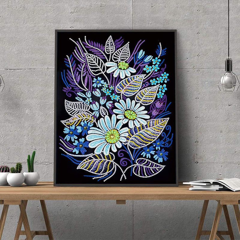 Blumen und Blätter Leuchtend Sonderform Diamond Painting