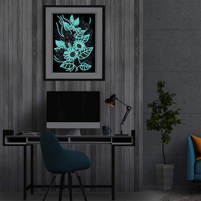 Blumen und Blätter Leuchtend Sonderform Diamond Painting