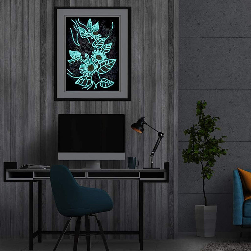 Blumen und Blätter Leuchtend Sonderform Diamond Painting