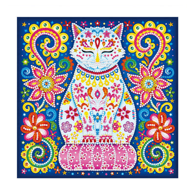 Blumen Katze Leuchtend Sonderform Diamond Painting