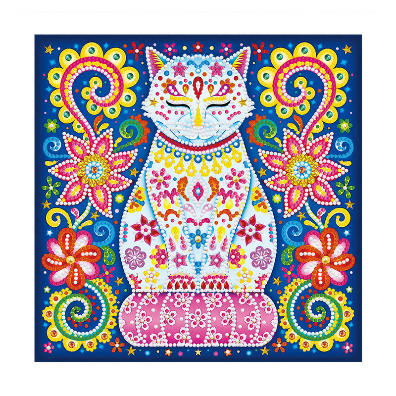 Blumen Katze Leuchtend Sonderform Diamond Painting