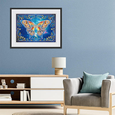 Orange Schmetterling Leuchtend Sonderform Diamond Painting