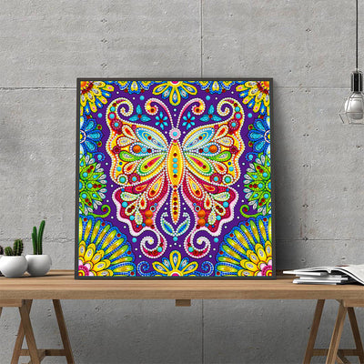 Blumen Schmetterling Leuchtend Sonderform Diamond Painting