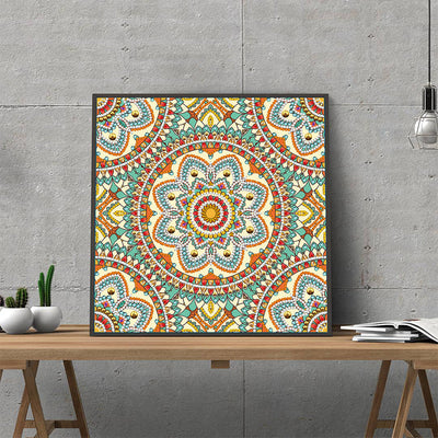 Braunes Mandala Leuchtend Sonderform Diamond Painting