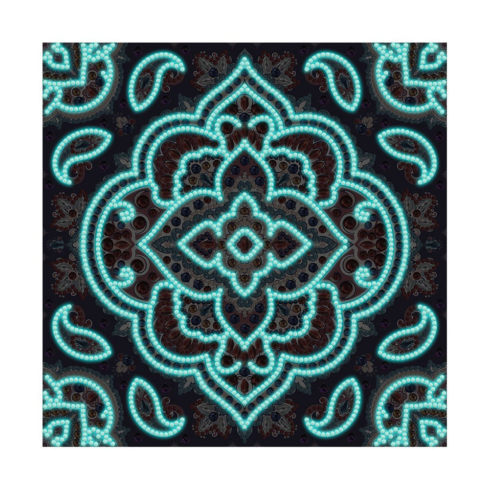 Rotes Mandala Leuchtend Sonderform Diamond Painting