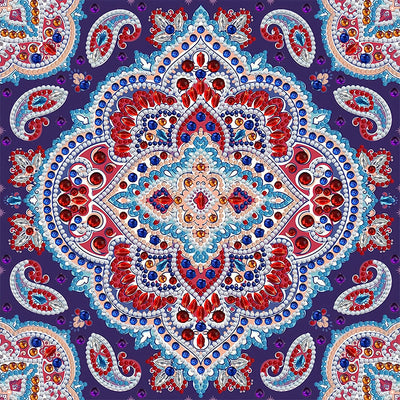 Rotes Mandala Leuchtend Sonderform Diamond Painting