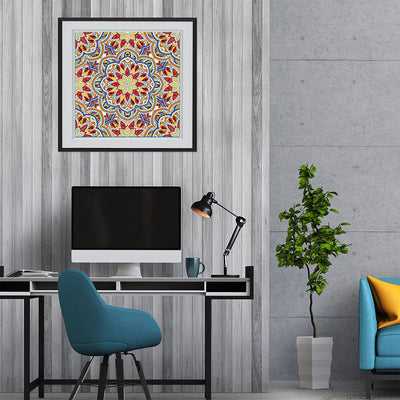 Orange und Rotes Mandala Leuchtend Sonderform Diamond Painting