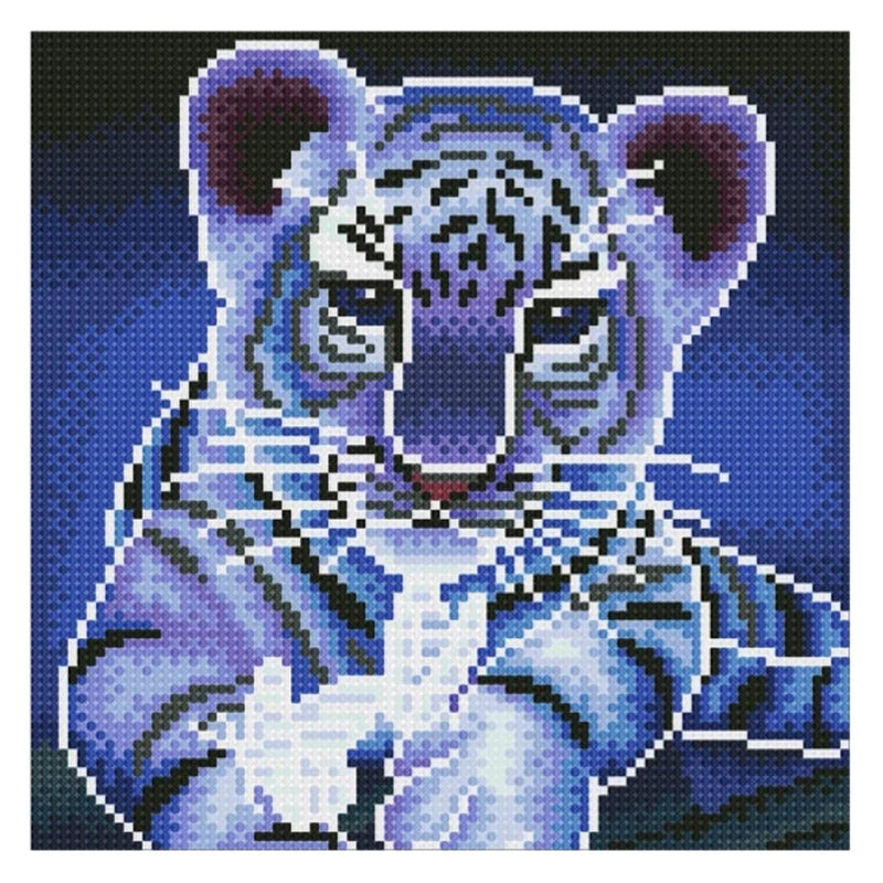 Baby Tiger und Schmetterlinge Leuchtend Kristall Strass Diamond Painting