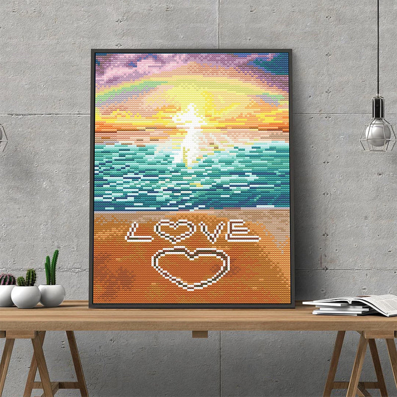 Love am Meer Leuchtend Kristall Strass Diamond Painting