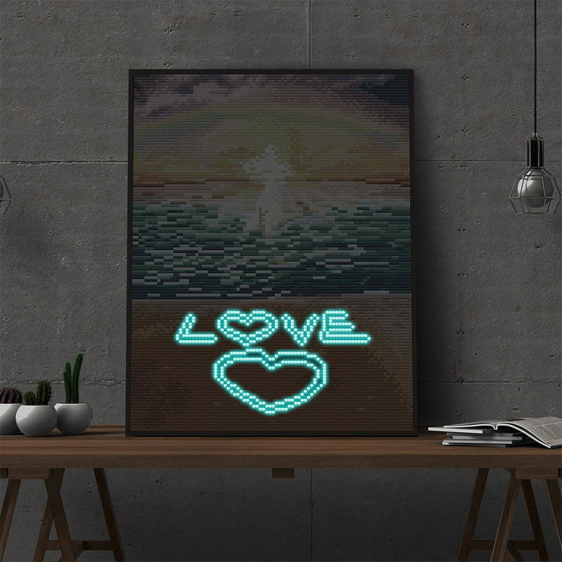 Love am Meer Leuchtend Kristall Strass Diamond Painting