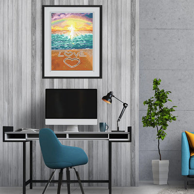 Love am Meer Leuchtend Kristall Strass Diamond Painting