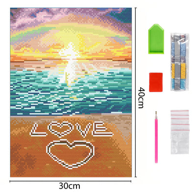 Love am Meer Leuchtend Kristall Strass Diamond Painting