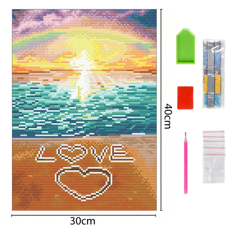 Love am Meer Leuchtend Kristall Strass Diamond Painting