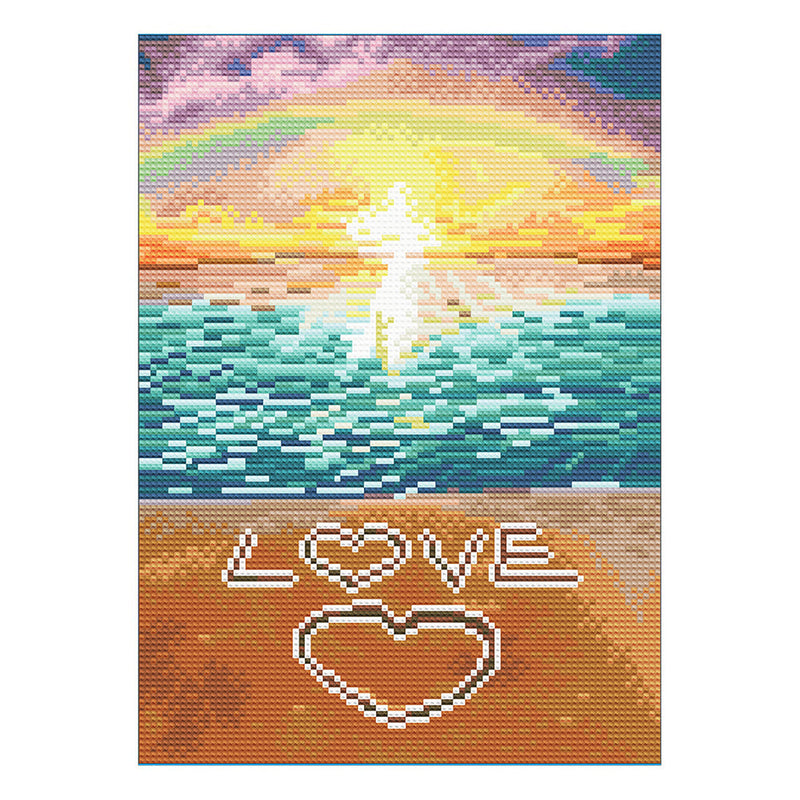 Love am Meer Leuchtend Kristall Strass Diamond Painting