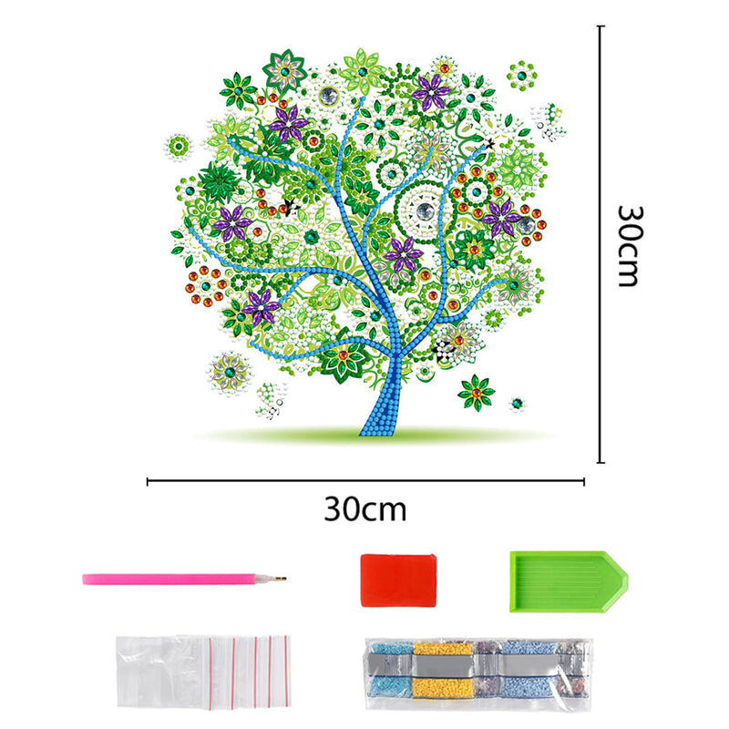 Grüner Baum im Frühling Leuchtend Sonderform Diamond Painting