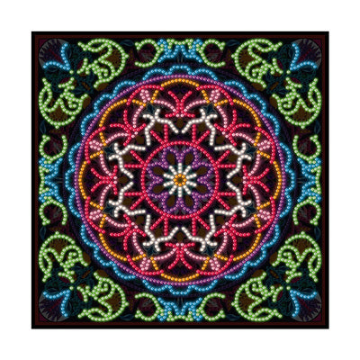 Rotes Mandala Farbig Leuchtend Sonderform Diamond Painting