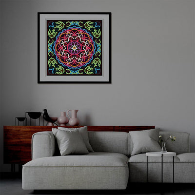 Rotes Mandala Farbig Leuchtend Sonderform Diamond Painting