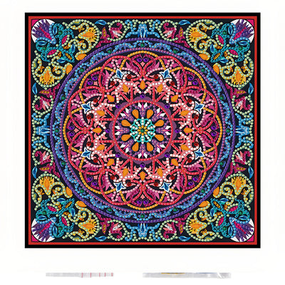 Rotes Mandala Farbig Leuchtend Sonderform Diamond Painting